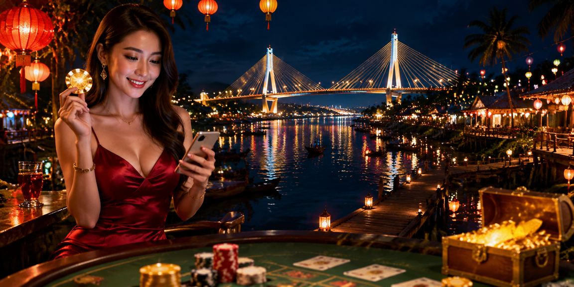 Không khí lễ hội Cần Thơ với người chơi tham gia casino trực tuyến và Jackpot trong đêm hội ngộ